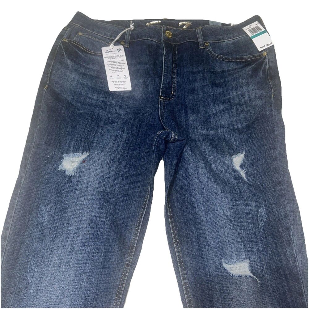 Seven7 Weekend Jeans Women’s Sz 16 Distressed NWT Curvy Iconic Elevated Basic